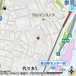 東京都渋谷区代々木5丁目23-15周辺の地図
