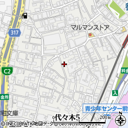 東京都渋谷区代々木5丁目23-2周辺の地図
