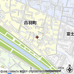 山梨県甲府市音羽町3-36周辺の地図