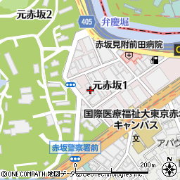 東京都港区元赤坂1丁目周辺の地図