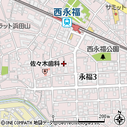東京都杉並区永福3丁目30周辺の地図