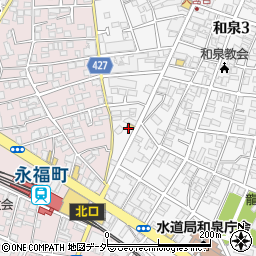 モスバーガー 永福町店周辺の地図