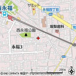 東京都杉並区永福3丁目41-9周辺の地図