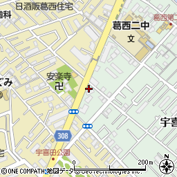 東京都江戸川区宇喜田町1222周辺の地図