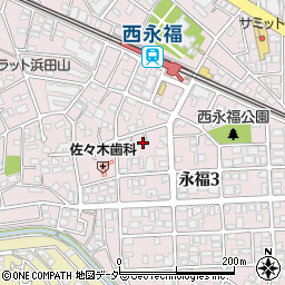 東京都杉並区永福3丁目30-14周辺の地図
