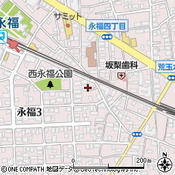 東京都杉並区永福3丁目41周辺の地図