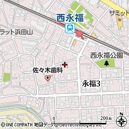 東京都杉並区永福3丁目30-13周辺の地図