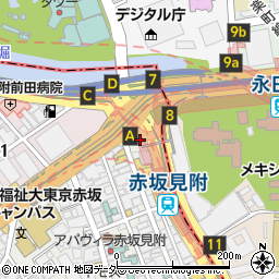 赤坂警察署赤坂見附交番周辺の地図