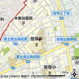 渋谷区立笹塚中学校周辺の地図