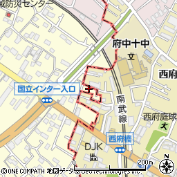 東京都国立市谷保4298-2周辺の地図