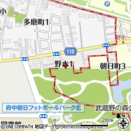 東京都調布市野水周辺の地図