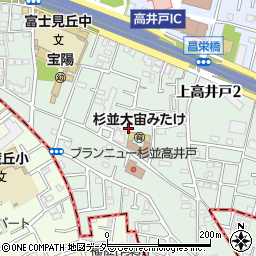東京都杉並区上高井戸周辺の地図