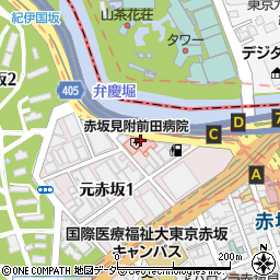 元赤坂胃腸科クリニック周辺の地図