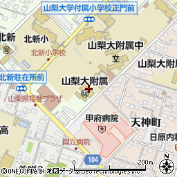 山梨大学甲府キャンパス　教育学部・附属幼稚園周辺の地図