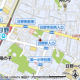 2時間食べ飲み放題　本格中華居酒屋　日野餃子　日野本店周辺の地図