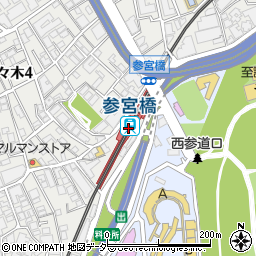 参宮橋駅周辺の地図