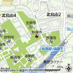 妙揚寺周辺の地図