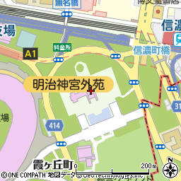 神宮球場　絵画館駐車場周辺の地図