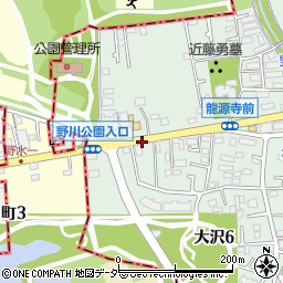野川公園入口周辺の地図