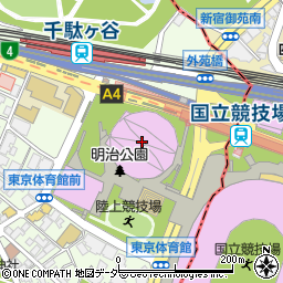 東京体育館周辺の地図