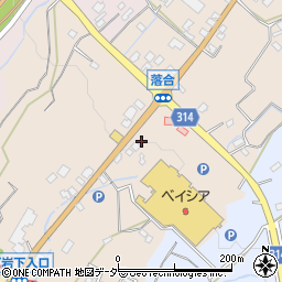 山梨県山梨市落合394周辺の地図