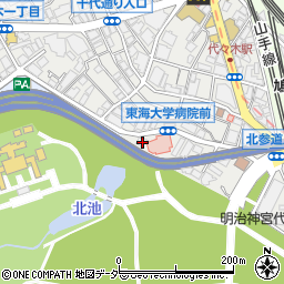 東京都渋谷区代々木1丁目2-3周辺の地図