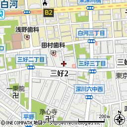東京都江東区三好2丁目周辺の地図