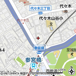 東京都渋谷区代々木3丁目41-14周辺の地図