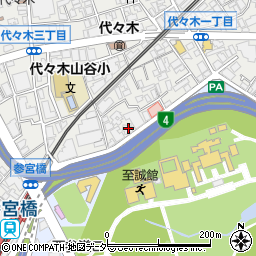 東京都渋谷区代々木3丁目57-7周辺の地図