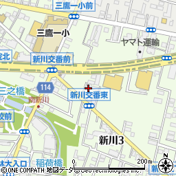 東京都三鷹市新川3丁目16周辺の地図