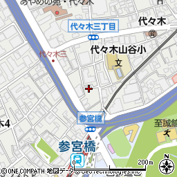 東京都渋谷区代々木3丁目41周辺の地図