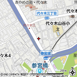 東京都渋谷区代々木3丁目40周辺の地図