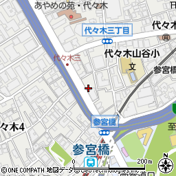 東京都渋谷区代々木3丁目40周辺の地図