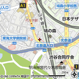 東京都渋谷区代々木1丁目21周辺の地図