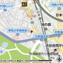 東京都渋谷区代々木1丁目18-3周辺の地図