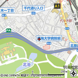 東京都渋谷区代々木1丁目4-3周辺の地図
