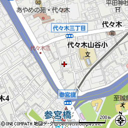 東京都渋谷区代々木3丁目41-19周辺の地図