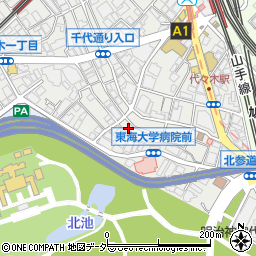 東京都渋谷区代々木1丁目16-3周辺の地図