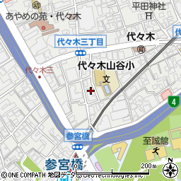 東京都渋谷区代々木3丁目44周辺の地図