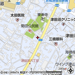 津田沼停車場線周辺の地図