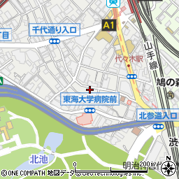 東京都渋谷区代々木1丁目17-11周辺の地図
