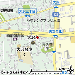 東京都三鷹市大沢2丁目1周辺の地図