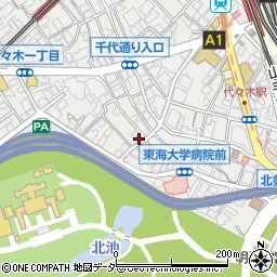 東京都渋谷区代々木1丁目5-7周辺の地図