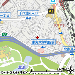 東京都渋谷区代々木1丁目17-6周辺の地図