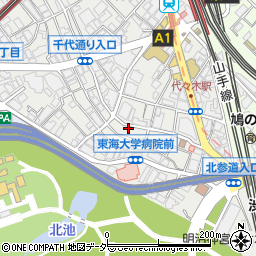 東京都渋谷区代々木1丁目17周辺の地図