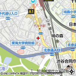 東京都渋谷区代々木1丁目22-1周辺の地図