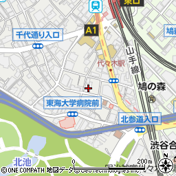 東京都渋谷区代々木1丁目23-7周辺の地図