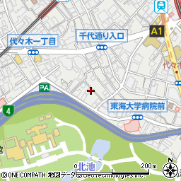 東京都渋谷区代々木1丁目5周辺の地図