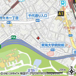 東京都渋谷区代々木1丁目5-4周辺の地図