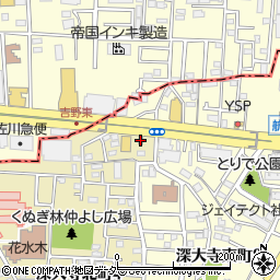 松屋深大寺店周辺の地図